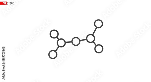 Abstract Molecular Structure or Network Diagram Isolated White Background