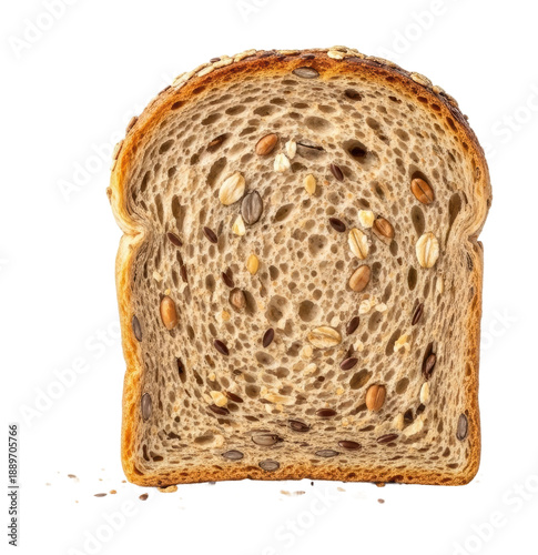 Healthy whole grain bread slice kitchen food isolated on transparent background