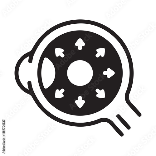 Black solid icon for glaucoma screening
