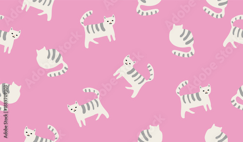 Cute cats pattern background vector design