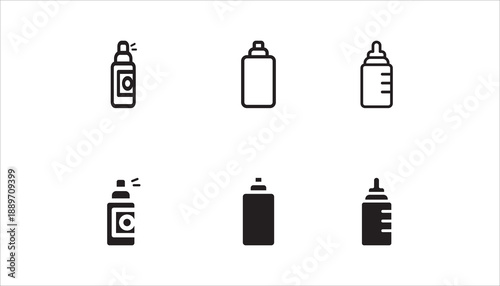 bottle icon set,  on a white background	
