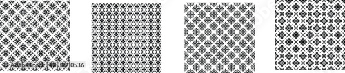 Black and White Seamless Geometric Patterns with Intricate Ornamental Tile Designs