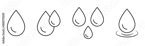 Water drops and droplet icon raindrop and liquid symbol condensation and nature element vector illustration of fluid water drop or bubble sign