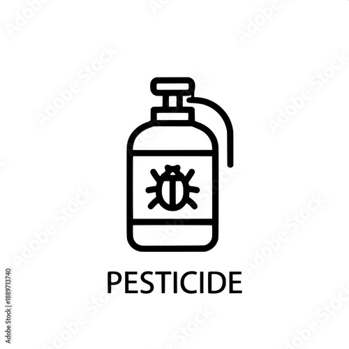 Pesticide bottle icon with a beetle symbol, representing pest control solutions