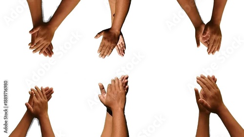 Animated Applause On A White Screen Background