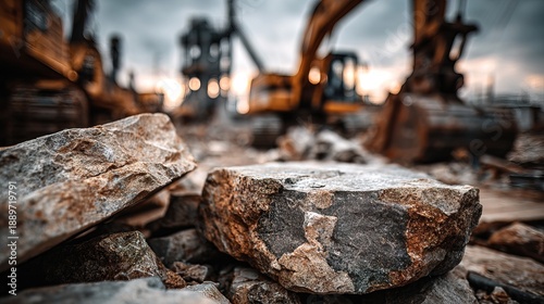 Wallpaper Mural Moody Close Up of Rock Formation at Mining Construction Site Torontodigital.ca