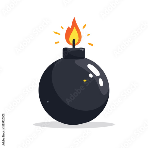 Illustration of burning dynamite stick