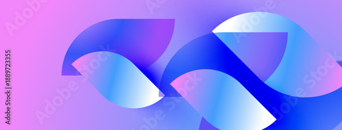 Abstract fluid shapes blend, creating vibrant blue, purple gradients. Soft curves suggest movement, energy, modern design aesthetic.