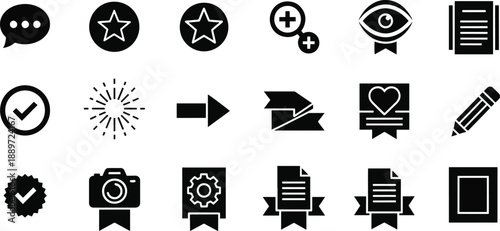 Collection of business interface icons for website and application ui