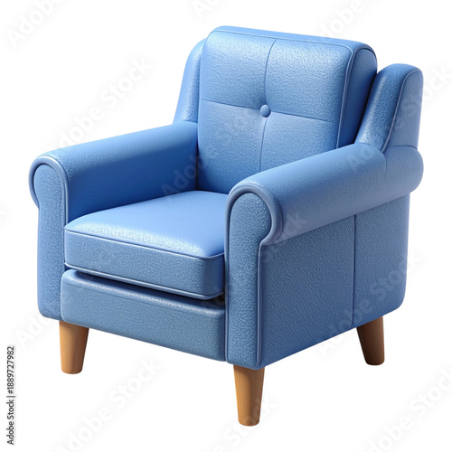 Blue armchair for modern home interior and professional office seating for comfortable business meeting relaxation space
