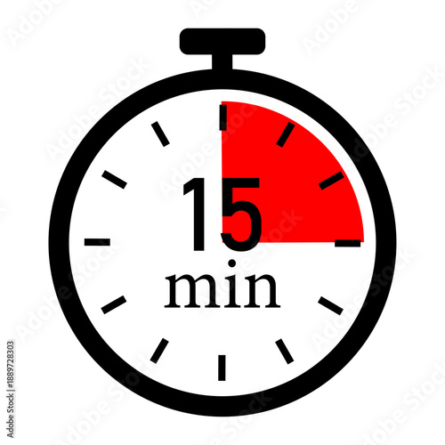Timer set for fifteen minutes