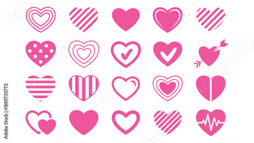 Colorful heart icons collection