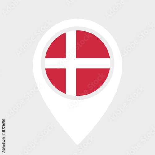 Free Download Denmark Location Pin Icon with National Flag - GFXLoad