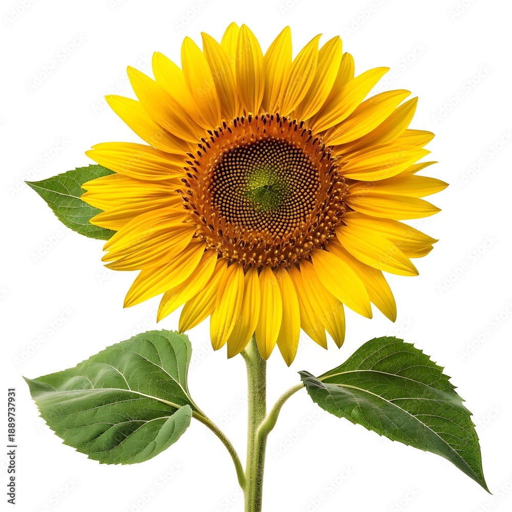 Fototapeta premium Radiant Willow Leaved Sunflower Isolated On White Solid Background Showcasing Bright Yellow Petals Dark Center And Natural Prairie Beauty Perfect For Botanical Art Floral Design And Decor