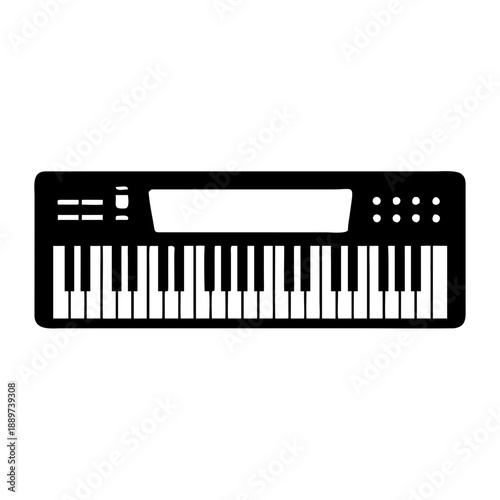 electric piano icon silhouette illustration for modern music and creative design