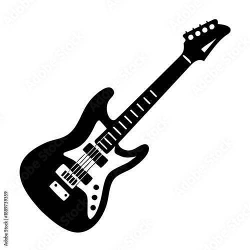 electric guitar icon silhouette illustration for modern music and creative design