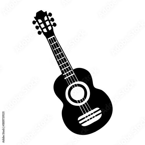 classical guitar icon silhouette illustration for music and creative design