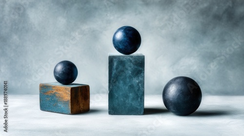Balance of geometric shapes in abstract art