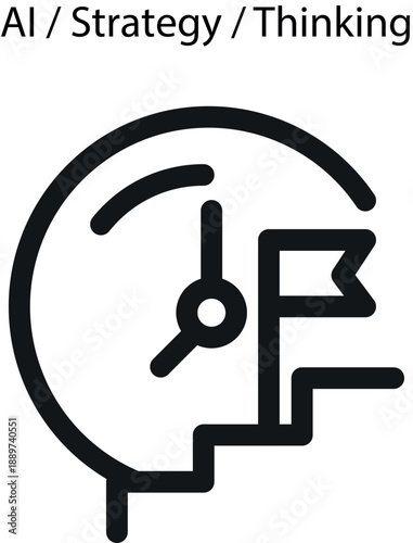 Free Download Strategy thinking single icon design, ai thinking icon design. - GFXLoad