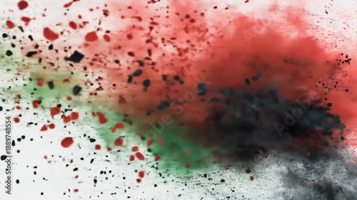 different colored paints are colliding