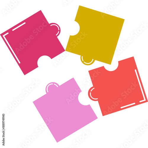 Toy Puzzle Game Flat Illustration