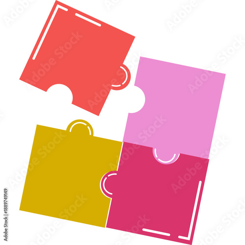 Toy Puzzle Game Flat Illustration