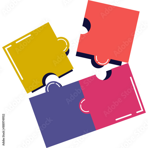 Toy Puzzle Game Flat Illustration