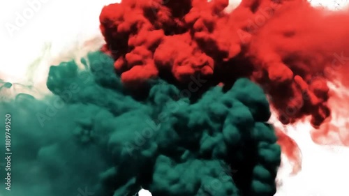 different colored paints are colliding