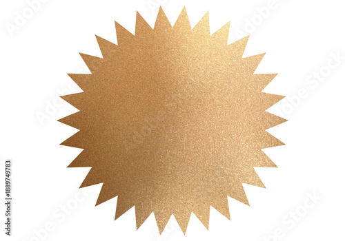 Golden Starburst Seal of Approval Isolated on White Background