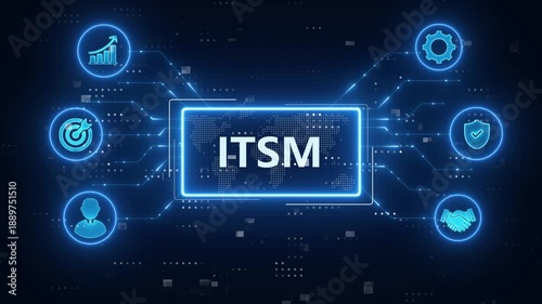 Wallpaper Mural ITSM - Information Technology Service Management concept.futuristic blue technology background. Torontodigital.ca