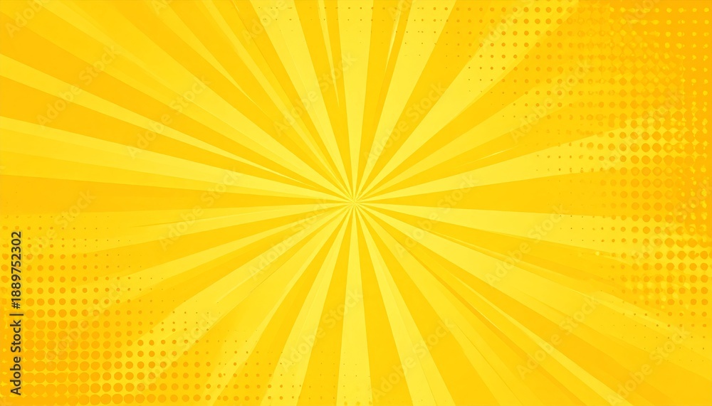 Obraz premium An abstract orange vector background featuring a bright summer sunburst with yellow rays and shining sunlight beams to create a hot starburst wallpaper design