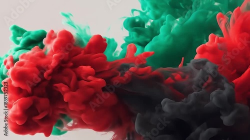 different colored paints are colliding