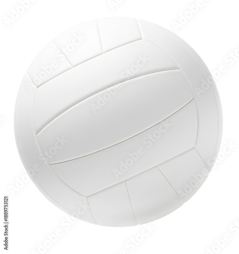 White volleyball isolated on white background, representing volleyball sport, professional equipment, training, match play, teamwork, fitness activity, competition,active lifestyle concept.PNG File.