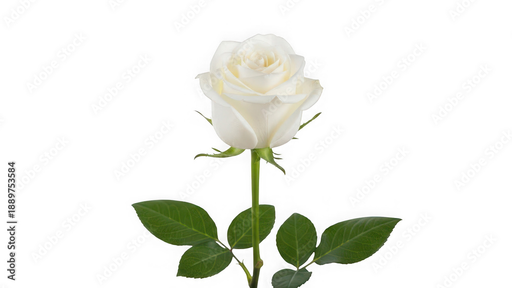 Fototapeta premium White rose flower isolated on transparent background