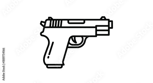 Simple black outline of a handgun modern design silhouette