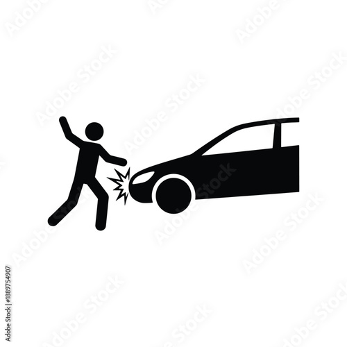 Car accident icon, vector best flat icon