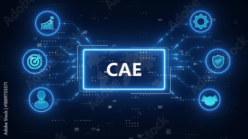 Wallpaper Mural CAE - Computer-Aided Engineering concept.Simulation, Analysis, Optimization, Modeling, Visualization, Prototyping, Validation, Automation. Torontodigital.ca