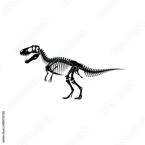 Tyrannosaurus rex icon in black style isolated. Museum symbol stock vector illustration