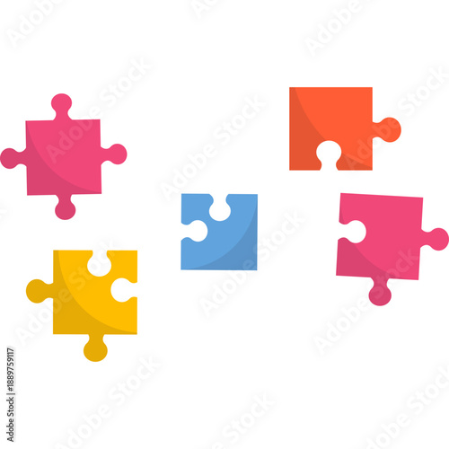 Toy Puzzle Game Flat Illustration