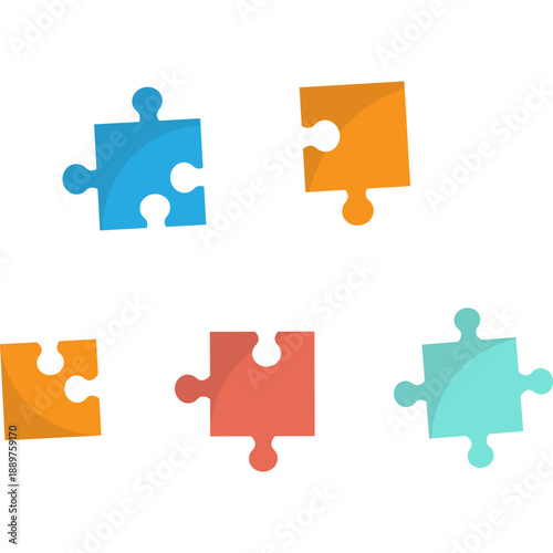 Toy Puzzle Game Flat Illustration
