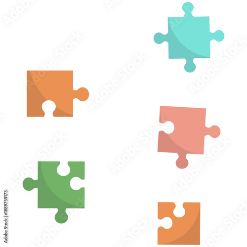 Toy Puzzle Game Flat Illustration
