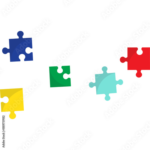 Toy Puzzle Game Flat Illustration