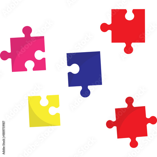 Toy Puzzle Game Flat Illustration