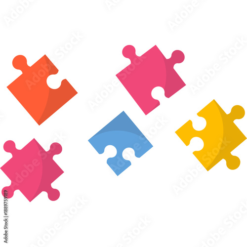 Toy Puzzle Game Flat Illustration