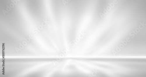 white and gray studio room background, light grey floor backdrop with spotlight.