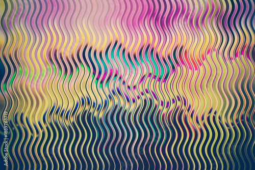 Vibrant wavy lines in pink, yellow, and blue create dynamic abstract pattern