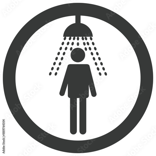Shower before pool vector icon stock illustration