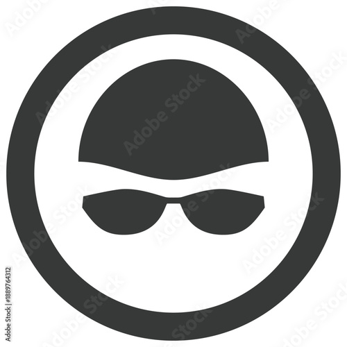 Use cap and goggles vector icon stock illustration