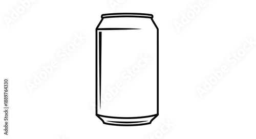 Simple black outline of a soda can minimalist design silhouette