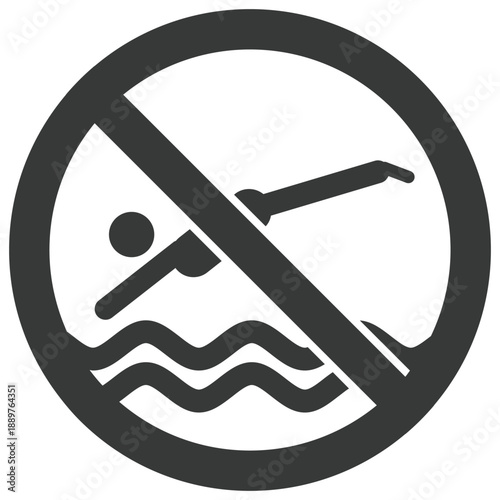 No diving vector icon stock illustration